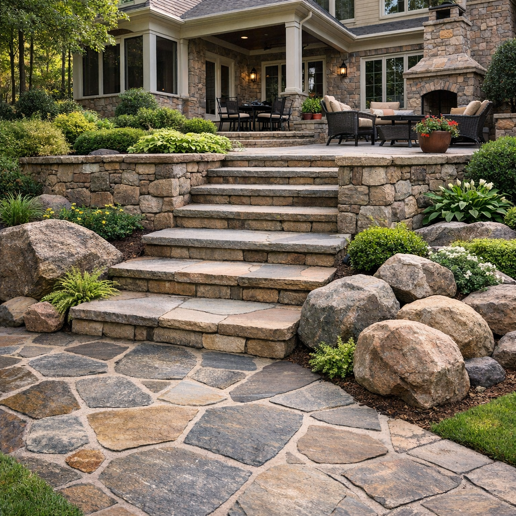Hardscaping stone patio in Gainesville GA