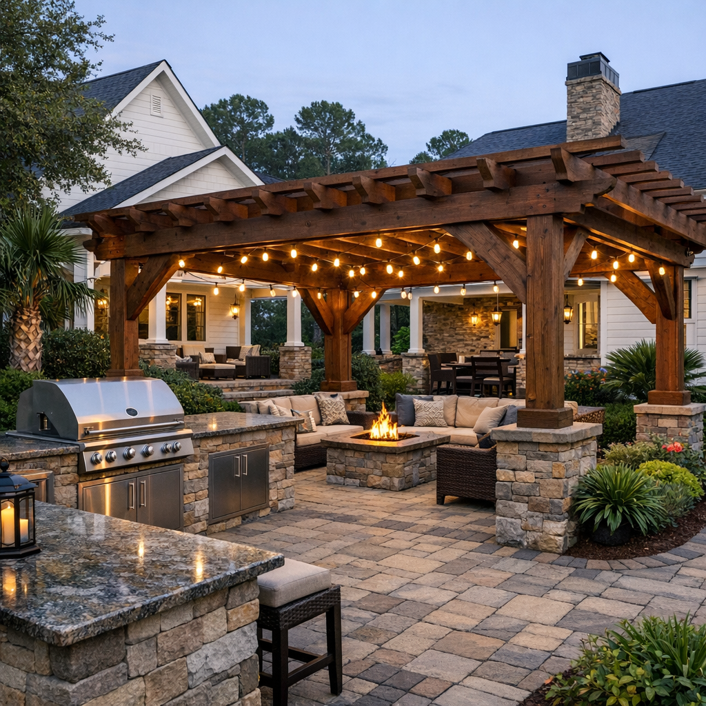 Outdoor kitchen build